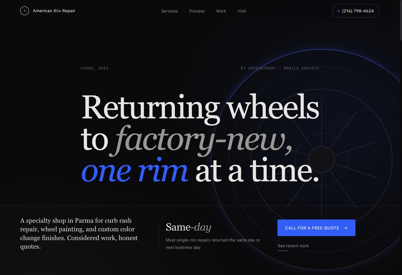 American Rim Repair website